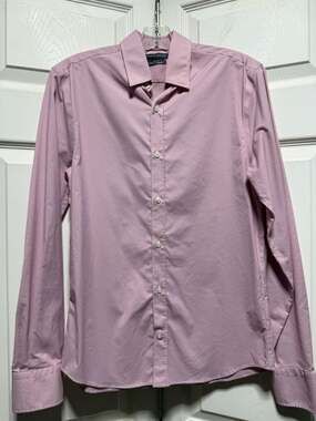 Tommy Hilfiger TH Tech Slim Fit Stretch Dress Shirt Red Gingham size small.